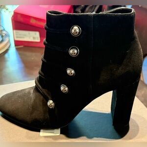 Banana Republic Black Ankle Booties with Silver Accents